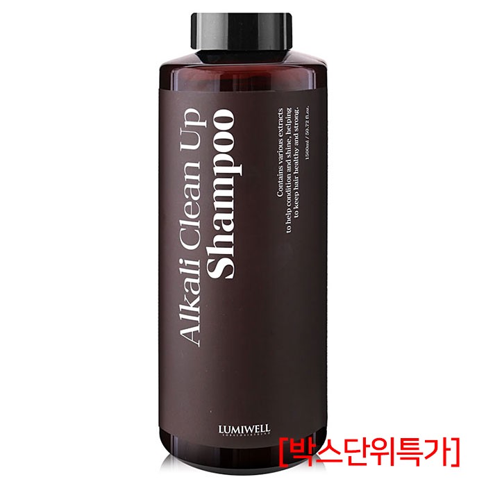 [루미웰] 루미에스 알칼리 클린 업 샴푸 1,500ml (알칼리샴푸) (박스단위 특가) 샴푸펌푸 4개 증정